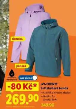 Lidl CRIVIT SOFTSHELLOVÁ BUNDA nabídka