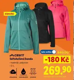 Lidl CRIVIT SOFTSHELLOVÁ BUNDA nabídka