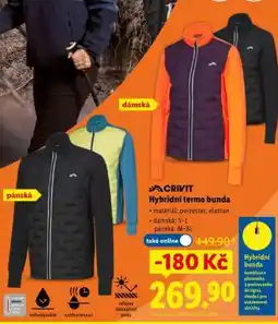Lidl CRIVIT HYBRIDNÍ TERMO BUNDA nabídka