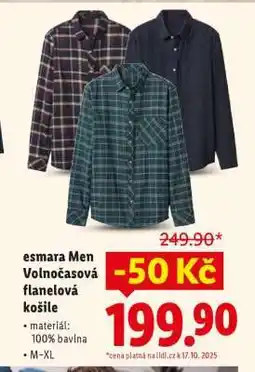 Lidl esmara Men Volnočasová flanelová košile nabídka