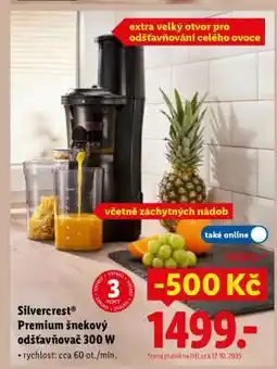 Lidl Silvercrest Premium šnekový odšťavňovač 300 W nabídka