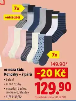 Lidl esmara kids Ponožky – 7 párů nabídka