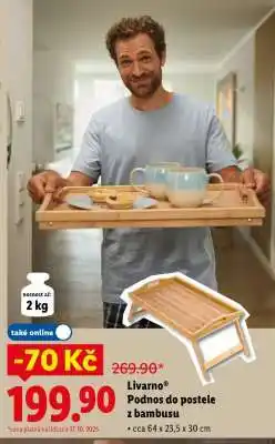 Lidl Livarno Podnos do postele z bambusu nabídka