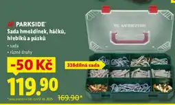 Lidl PARKSIDE Sada hmoždinek, háčků, hřebíků a pásků nabídka