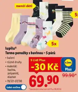 Lidl lupilu Termo ponožky s bavlnou – 5 párů nabídka