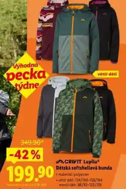 Lidl CRIVIT Lupilu Dětská softshellová bunda nabídka