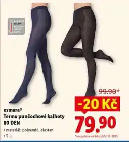 Lidl esmara Termo punčochové kalhoty 80 DEN nabídka