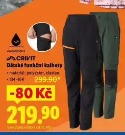 Lidl Dětské funkční kalhoty nabídka