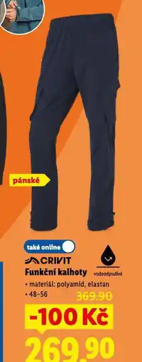 Lidl Pánské funkční kalhoty nabídka