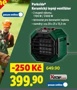 Lidl Keramický topný ventilátor nabídka