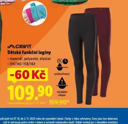 Lidl Dětské funkční legíny nabídka