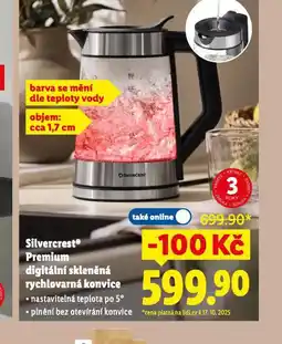 Lidl Premium digitální skleněná rychlovarná konvice nabídka