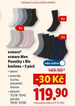 Lidl Ponožky s bio bavlnou nabídka