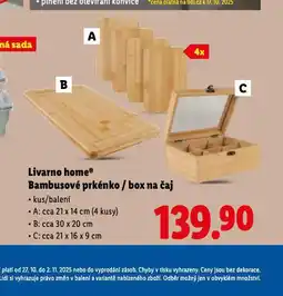 Lidl Vambusové prkénko / box na čaj nabídka
