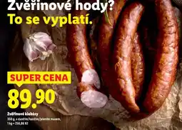 Lidl Zvěřinové klobásy nabídka