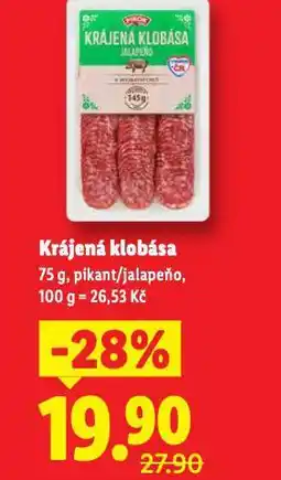 Lidl Krájená klobása nabídka