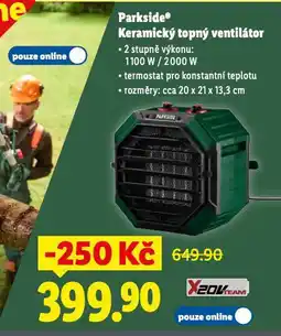 Lidl Parkside keramický topný ventilátor nabídka