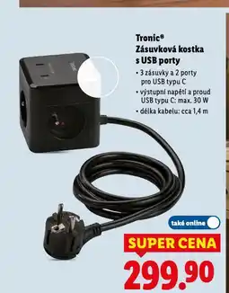Lidl Tronic zásuvková kostka s usb porty nabídka