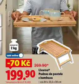 Lidl Livarno podnos do postele z bambusu nabídka
