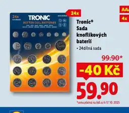 Lidl Tronic sada knoflíkových baterií nabídka