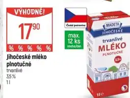 Globus MADETA Jihočeské mléko plnotučné nabídka