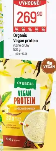 Globus Organis Vegan protein nabídka