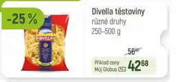 Globus Divella těstoviny nabídka