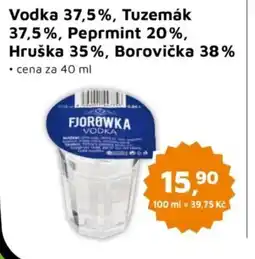 Můjobchod Vodka 37,5%, Tuzemák 37,5%, Peprmint 20%, Hruška 35%, Borovička 38% nabídka