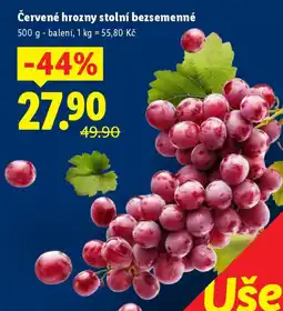 Lidl Červené hrozny stolní bezsemenné nabídka