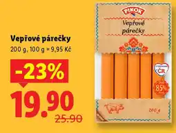 Lidl Vepřové párečky nabídka
