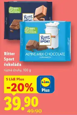 Lidl Ritter Sport čokoláda nabídka