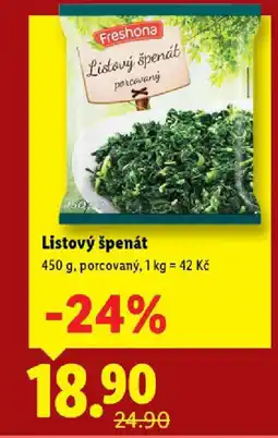 Lidl Listový špenát nabídka