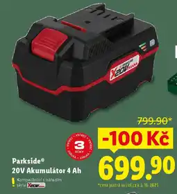 Lidl Parkside 20V Akumulátor 4 Ah nabídka