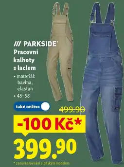 Lidl PARKSIDE Pracovní kalhoty s laclem nabídka