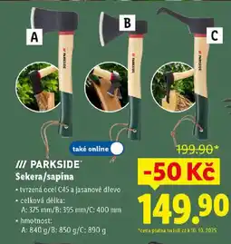 Lidl PARKSIDE Sekera/sapina nabídka