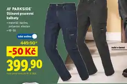 Lidl PARKSIDE Džínové pracovní kalhoty nabídka