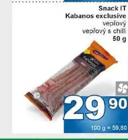 Jip Snack IT Kabanos exclusive vepřový vepřový s chilli 50 g nabídka