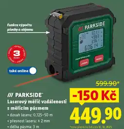 Lidl PARKSIDE Laserový měřič vzdálenosti s měřicím pásmem nabídka