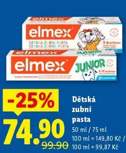 Lidl Elmex Dětská zubní pasta nabídka