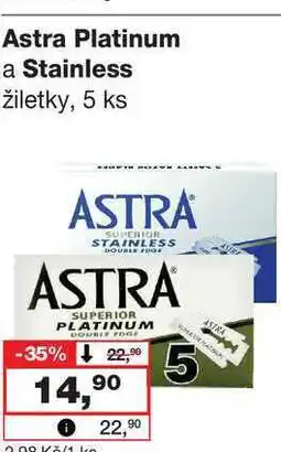 Barvy a laky drogerie Astra Platinum a Stainless žiletky, 5 ks nabídka