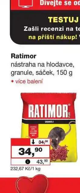 Ratimor nástraha na hlodavce, granule, sáček, 150 g
