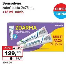 Barvy a laky drogerie Sensodyne zubní pasta 2x75 ml nabídka