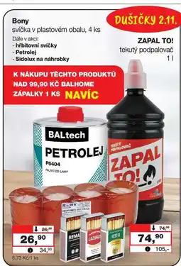 Barvy a laky drogerie Bony svíčka v plastovém obalu, 4 ks nabídka