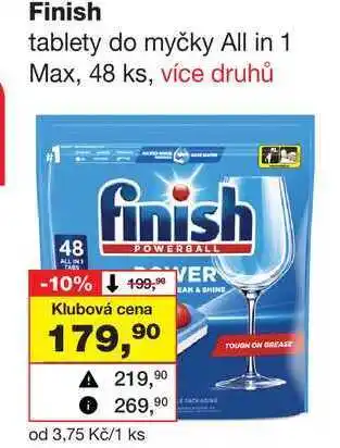 Barvy a laky drogerie Finish tablety do myčky All in 1 Max, 48 ks nabídka
