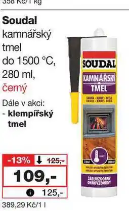 Barvy a laky drogerie Soudal kamnářský tmel do 1500 °C, SOUDAL 280 ml nabídka