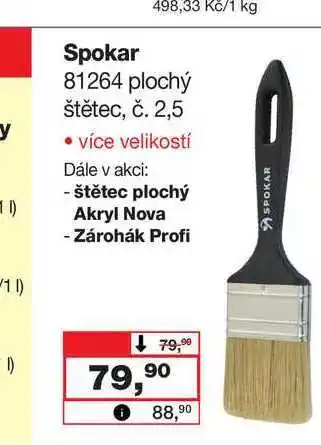 Barvy a laky drogerie Spokar 81264 plochý štětec, č. 2,5 nabídka