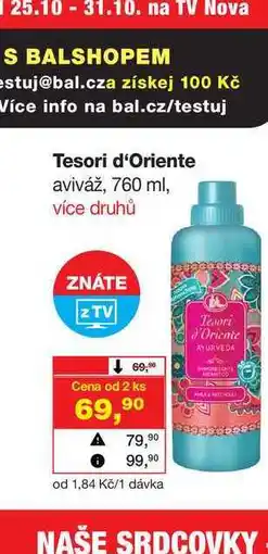 Barvy a laky drogerie Tesori d'Oriente aviváž, 760 ml nabídka