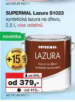 Barvy a laky drogerie SUPERMAL Lazura S1023 syntetická lazura na dřevo, 2,5l nabídka