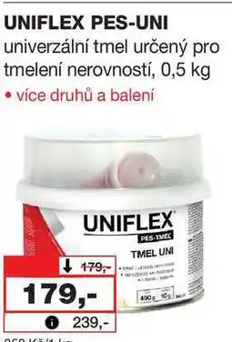 Barvy a laky drogerie UNIFLEX PES-UNI univerzální tmel určený pro tmelení nerovností, 0,5 kg nabídka