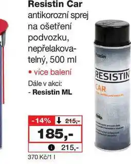 Barvy a laky drogerie Resistin Car antikorozní sprej na ošetření podvozku, nepřelakova- telný, 500 ml nabídka